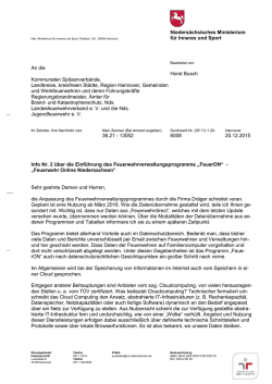Information 2 &uuml;ber die Einf&uuml;hrung des