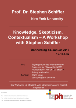 A Workshop with Stephen Schiffer - Internationales Zentrum für