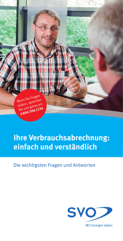 Ihre Verbrauchsabrechnung: einfach und verst&auml;ndlich
