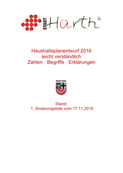 Haushaltsplanentwurf 2016 leicht verst&auml;ndlich Zahlen &middot; Begriffe