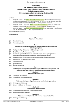 Verordnung der Sächsischen Staatsregierung zur Anerkennung und