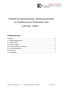 Richtlinie Anerkennung - Kassenärztliche Vereinigung Nordrhein