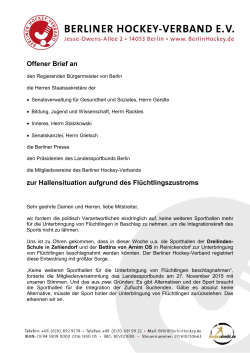 Offener Brief  - Berliner Basketball Verband