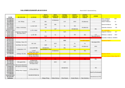 Hallenbelegung Saison 2015-2016