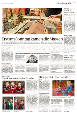 Zeitungsartikel in der Thurgauer Zeitung vom 16. November 2015 in