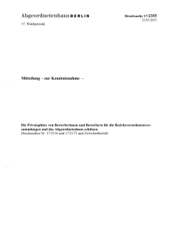 Drucksache 17/2355 - Abgeordnetenhaus von Berlin