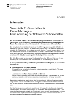 Information Versch&auml;rfte EU-Vorschriften f&uuml;r Firmenfahrzeuge &ndash; keine