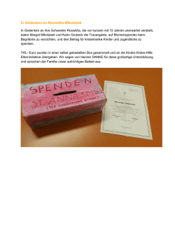 In Gedenken an Roswitha Mikolasek - Kinder-Krebs