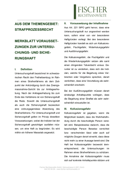 Die Untersuchungshaft - fischer rechtsanw&auml;lte