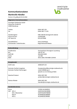 Kommunikationsdaten Marktrolle Händler