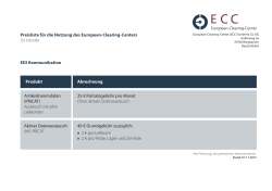 Preisliste für die Nutzung des European-Clearing-Centers für
