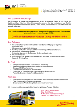 Gro&szlig;kundenbetreuer/H&auml;ndler (m/w) f&uuml;r Mineral&ouml;le