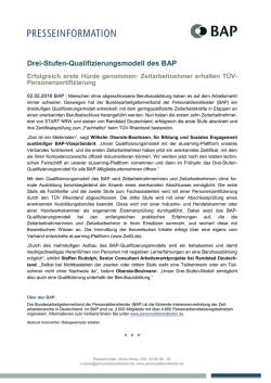 Drei-Stufen-Qualifizierungsmodell des BAP