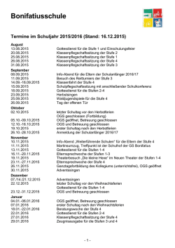 Terminliste - Bonifatius