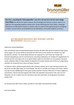 Ein Geschenk bereichert den Schenker und den