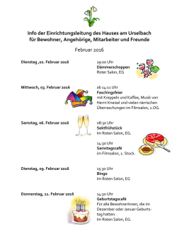 Info der Einrichtungsleitung des Hauses am Urselbach f&uuml;r