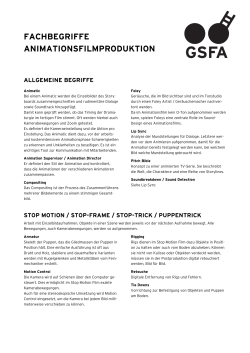 Glossar Fachbegriffe Animationsfilmproduktion