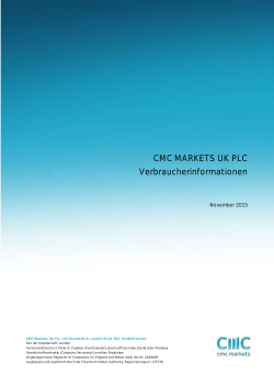 CMC MARKETS UK PLC Verbraucherinformationen