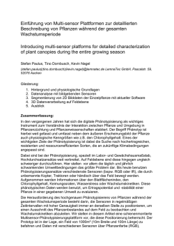 Einf&uuml;hrung von Multi-sensor Plattformen zur