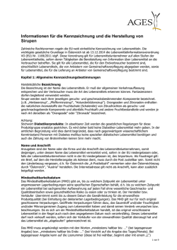 Informationen f&uuml;r die Kennzeichnung und die Herstellung