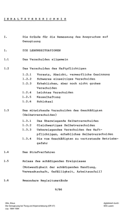 I. Die Gr&uuml;nde f&uuml;r die Bemessung des Anspruches auf Genugtuung 1