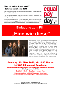 Plakat Equal Pay Day 2016