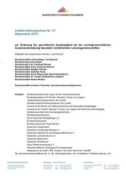 Stellungnahme der BRAK (31/2015, September 2015)