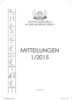 Mitteilungen 1/2015 - Ägyptologie