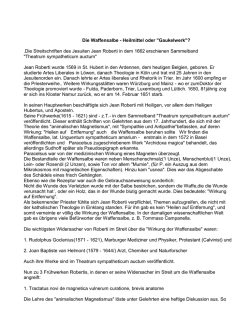 Die Waffensalbe - Heilmittel oder "Gaukelwerk"? .Die Streitschriften
