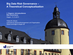 Big Data Risk Governance – A Theoretical Conceptualization