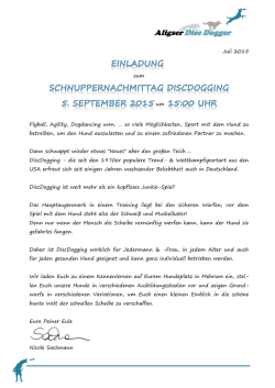Juli 2015 zum um Flyball, Agility, Dogdancing uvm