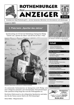 Rothenburger Anzeiger - Rothenburg in der Oberlausitz
