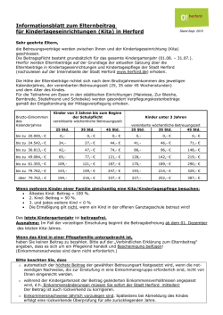 Informationsblatt zum Elternbeitrag