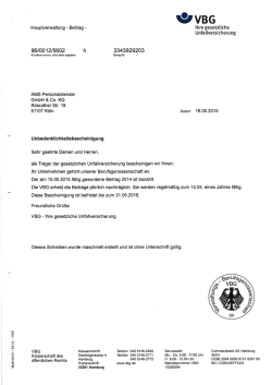 Hauptverwaltung - Beitrag - Ihre gesetzliche Unfallversicherung