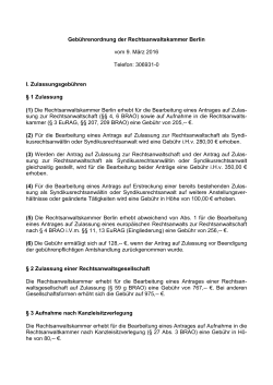 Gebührenordnung der RAK Berlin vom 09.03.2016