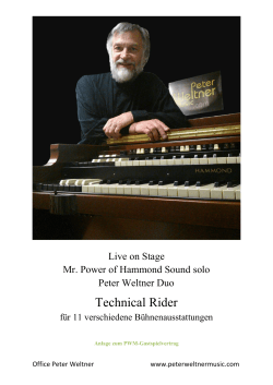 Technical Rider - Peter Weltner Music