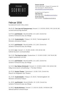 Monatsprogramm Februar 201