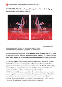 Sara-Lena Maierhofer Pressemitteilung