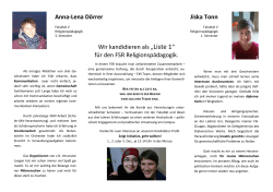 Anna-Lena Dörrer Jiska Tonn Wir kandidieren als „Liste 1“ für den