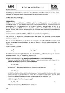 Luftdichte und Luftfeuchte