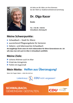 Dr. Olga Kacer - cdu