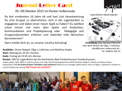 Jugend-Leiter-Card - Kloster Volkenroda