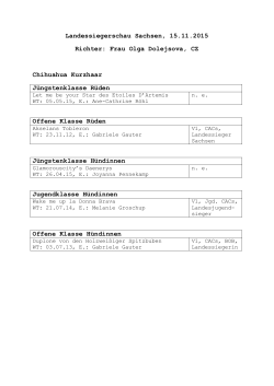 Landessiegerschau Sachsen, 15.11.2015 Richter: Frau Olga