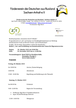 Programm - Förderverein der Deutschen aus Russland