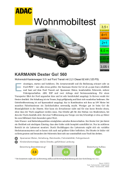 ADAC Wohnmobiltest Karmann Dexter Go! als PDF.