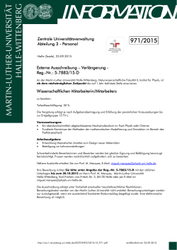 information - Zentrale Universit&auml;tsverwaltung - Martin