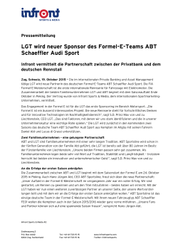 LGT wird neuer Sponsor des Formel-E