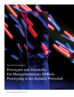 Ein Managementansatz f&uuml;r Early Prototyping in der