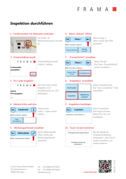 Inspektion durchf&uuml;hren - Frama Deutschland GmbH