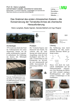 Das Grabmal des ersten chinesischen Kaisers – die Konservierung